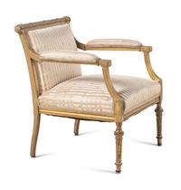 A Louis XVI Style Giltwood Armchair