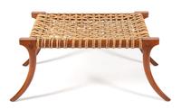 A Klismos Style Fruitwood and Rope Bench