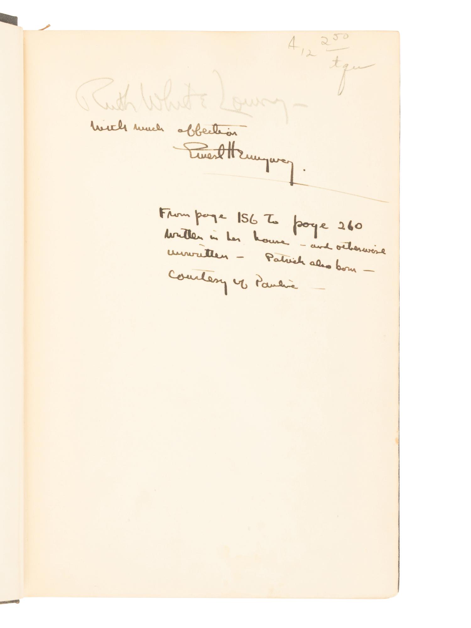 HEMINGWAY, Ernest (1899-1961). A Farewell to Arms. New York: Charles Scribner's Sons, 1929.