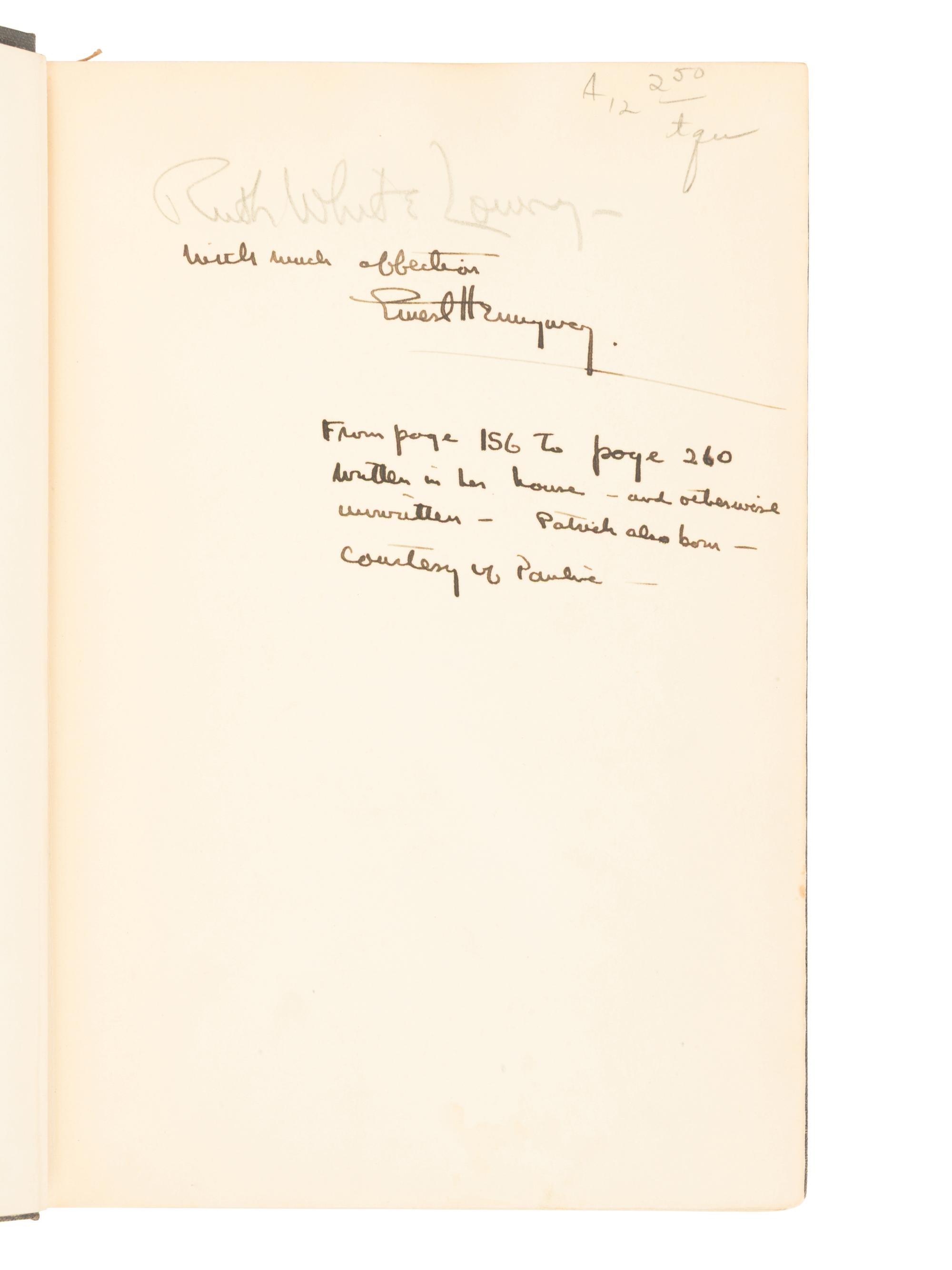 HEMINGWAY, Ernest (1899-1961). A Farewell to Arms. New York: Charles Scribner's Sons, 1929.