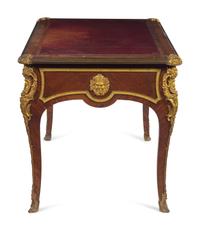 A Louis XV Style Gilt Bronze Mounted Kingwood Bureau Plat
