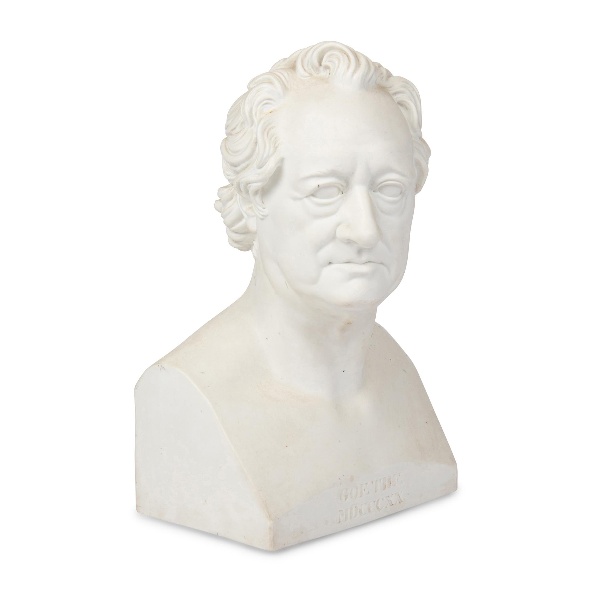 A Continental Bisque Bust of Johann Wolfgang von Goethe