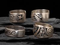 Hopi Silver Overlay Cuff Bracelets