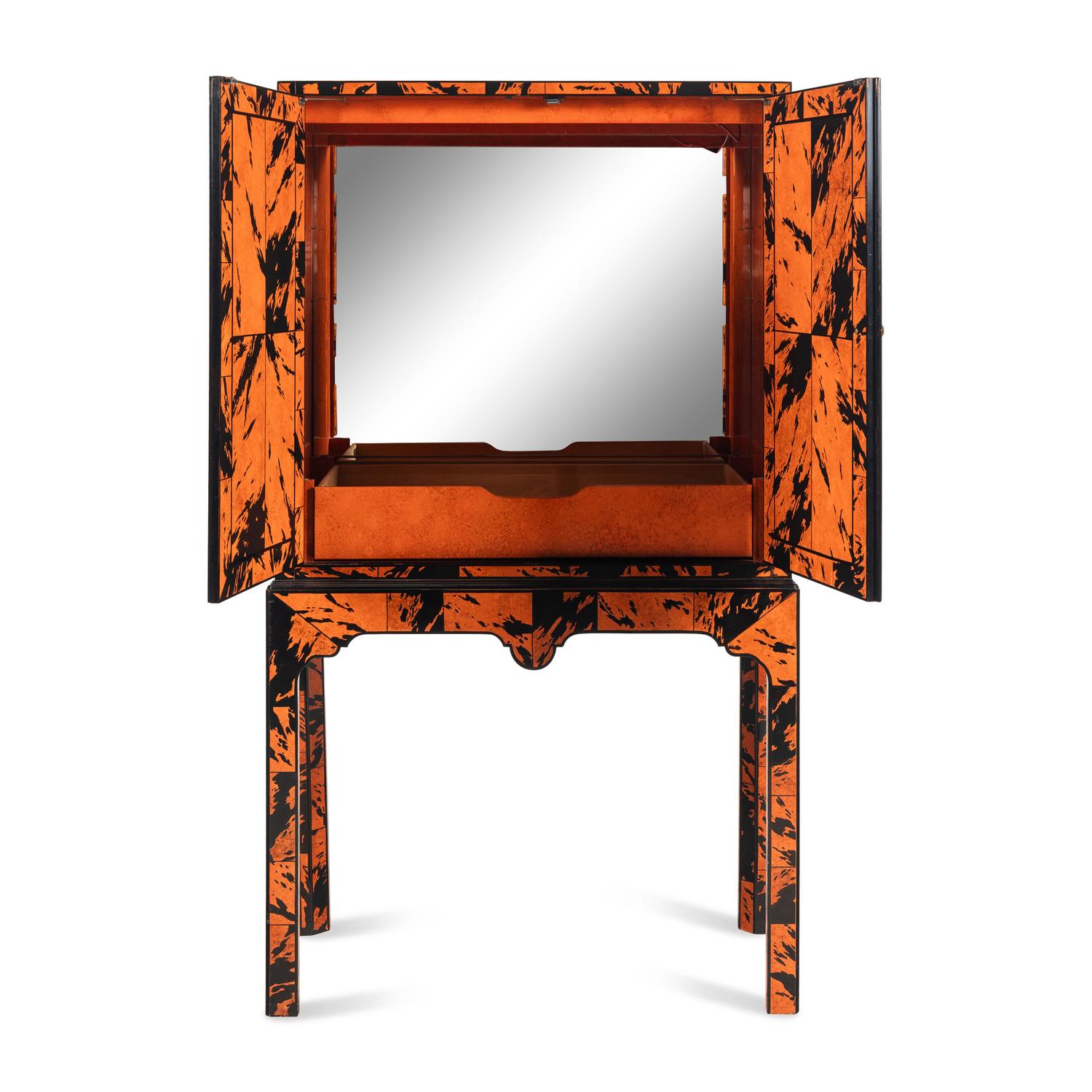 A Baker Faux Shell Cabinet on Stand