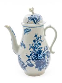 A Worcester Blue and White Porcelain Coffee Pot — C. 1770
