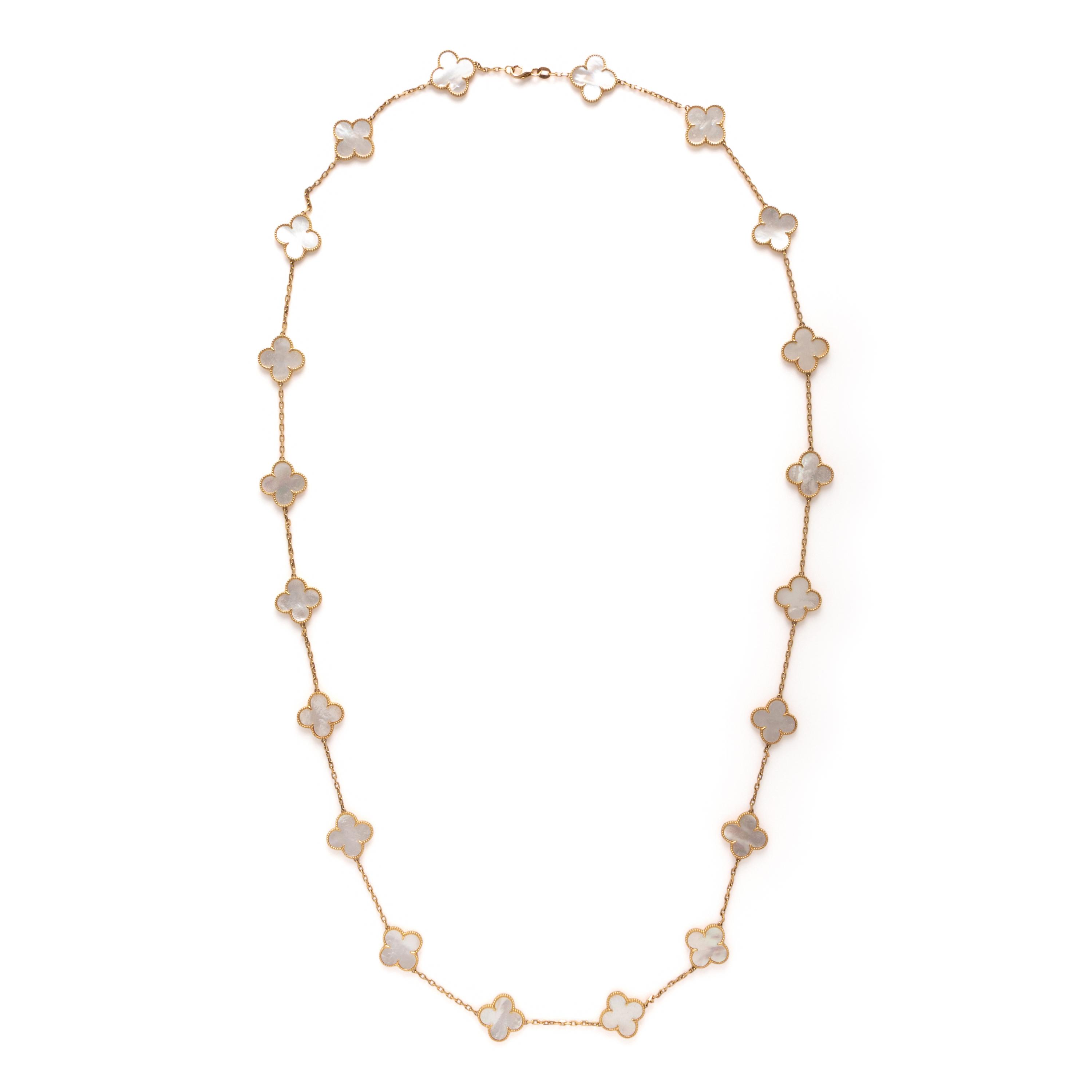 Mother-of-Pearl Quatrefoil Necklace