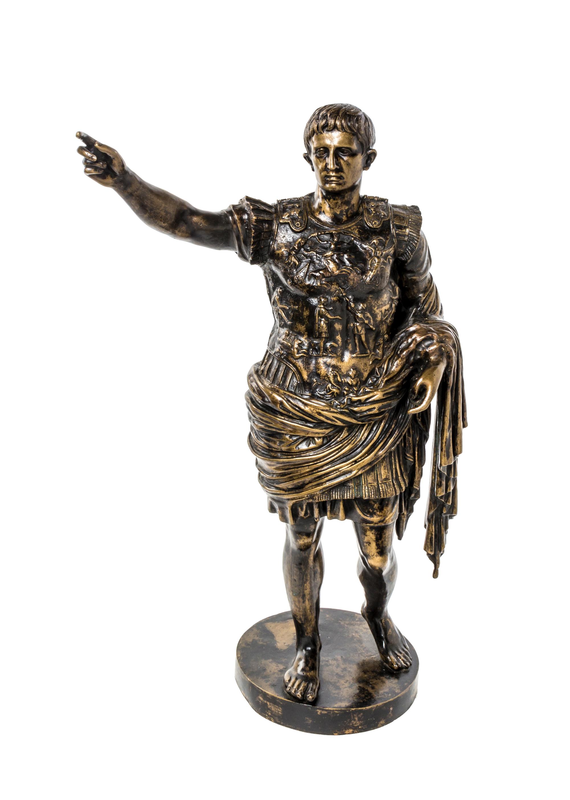 A Continental Bronze Figure, after the Antique, Height 29 inches.