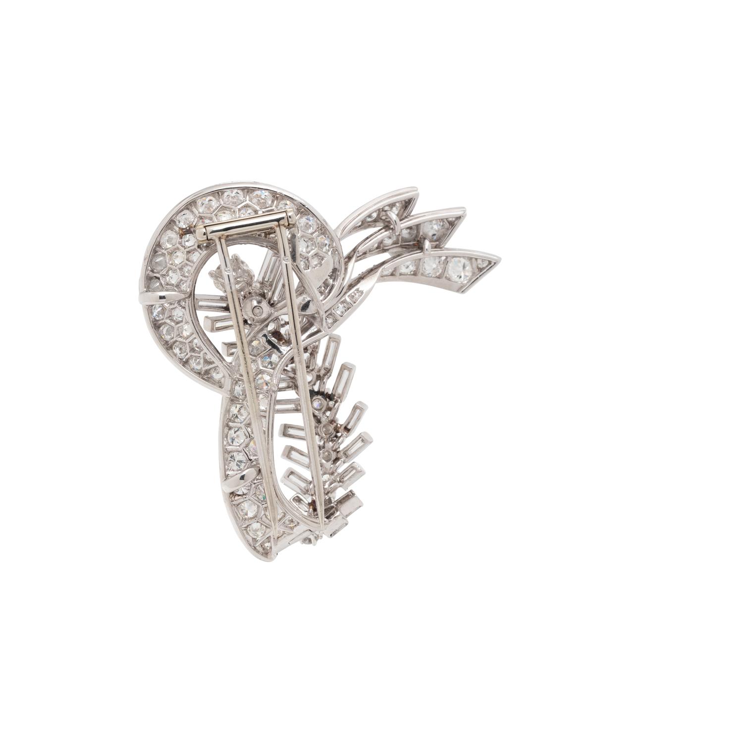 FRENCH, DIAMOND SPRAY BROOCH