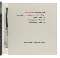 [RAUSCHENBERG, Robert (1925-2008)]. FORGE, Andrew. Rauschenberg. New York: Harry N. Abrams, Inc., 1969.