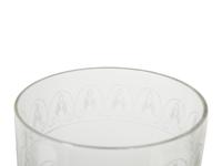 A Pair of English Etched Glass Hurricane Candlesticks
