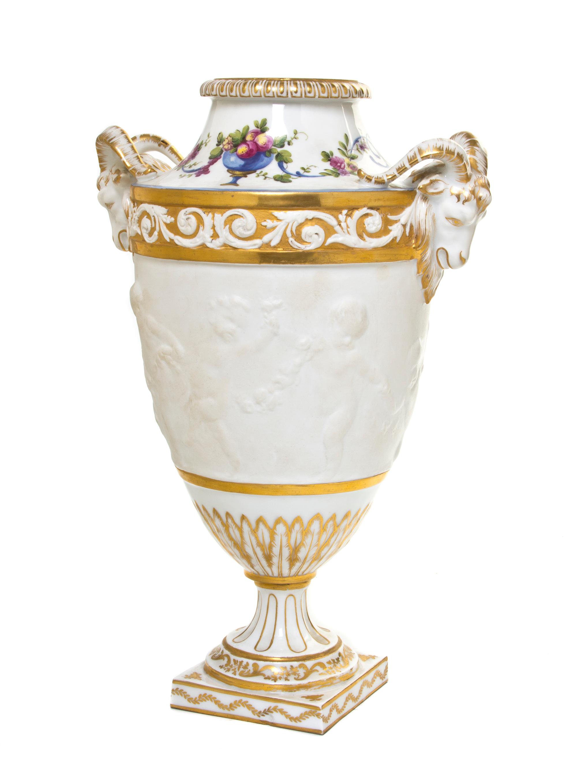 A Sevres Style Porcelain Vase, Height 12 3/4 inches.