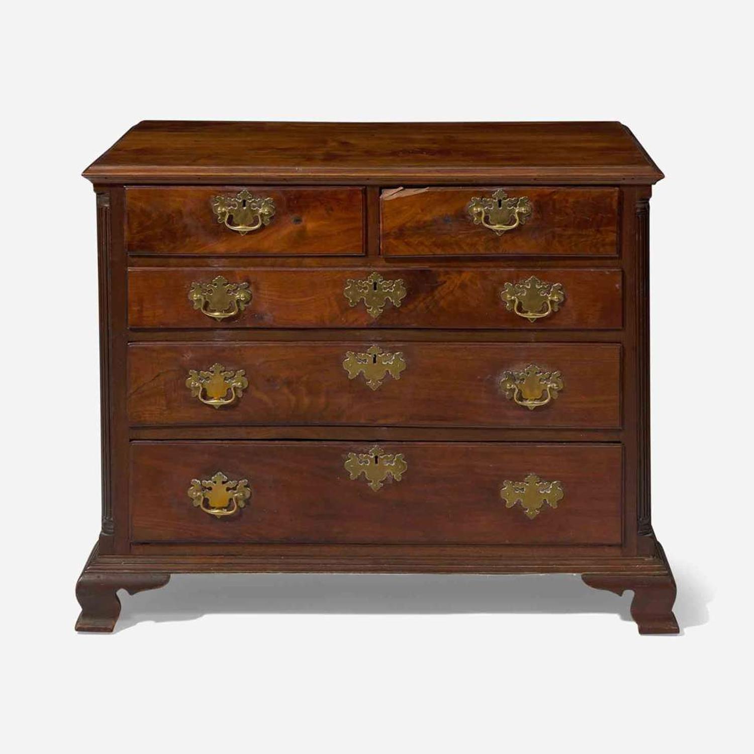 A Chippendale carved mahogany chest of drawers Philadelphia, PA, circa 1780