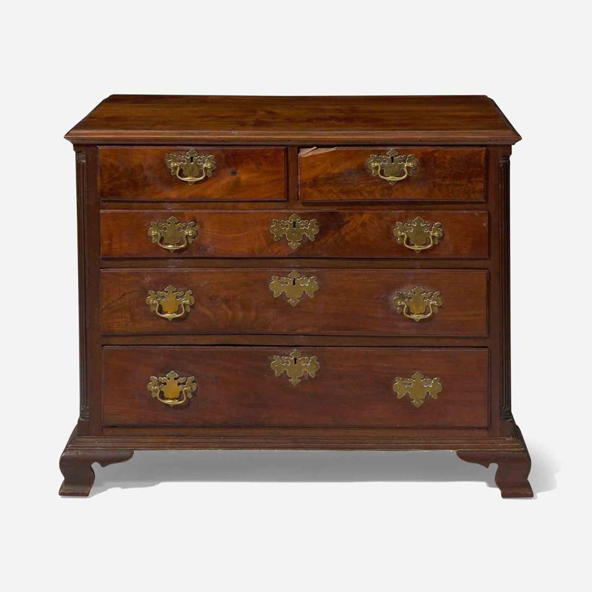 A Chippendale carved mahogany chest of drawers Philadelphia, PA, circa 1780