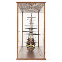 An Oak and Glass-Cased Model of the H.M.S. Victory