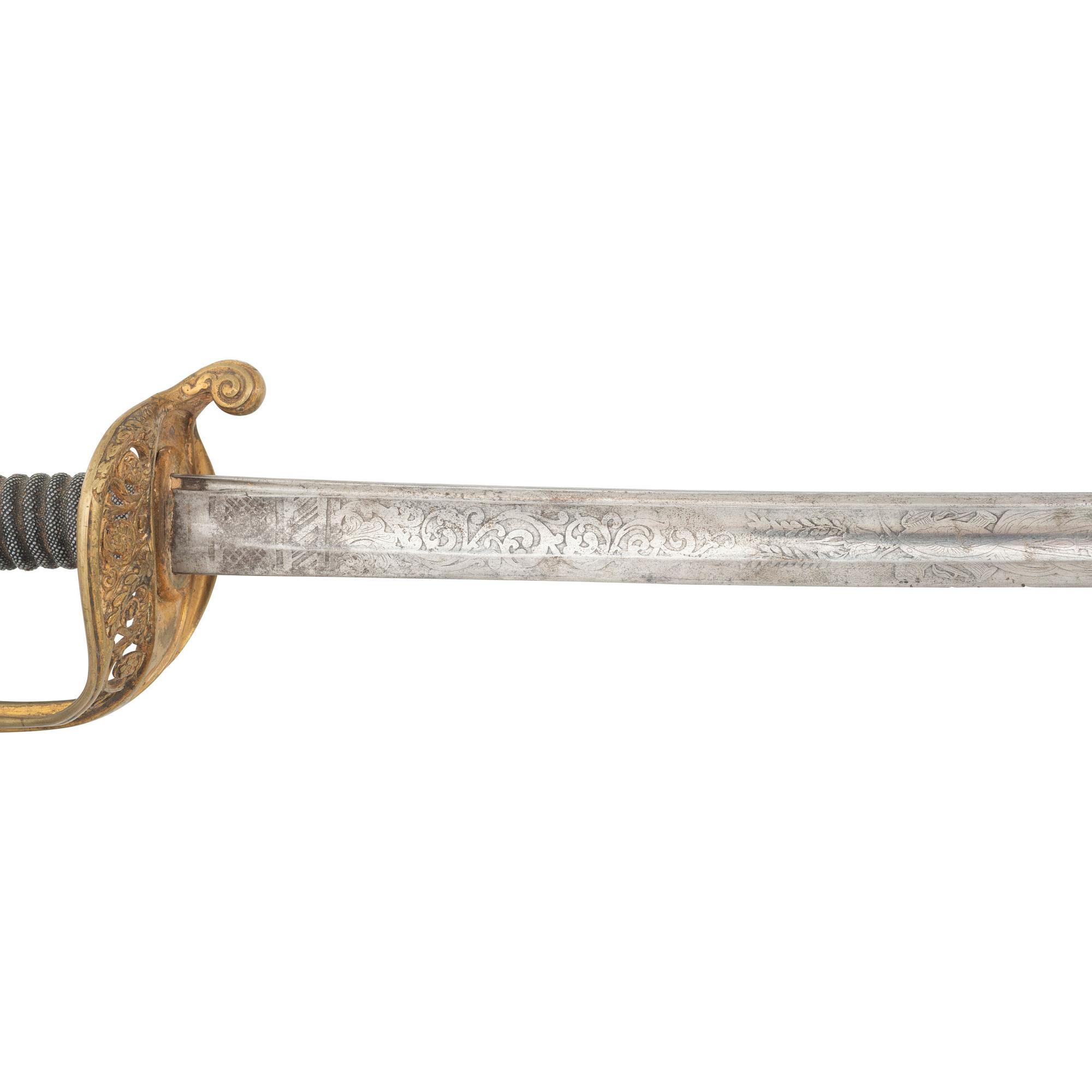 Klingenthal Model 1850 Foot Officers Sword Presented to RW Hemphill - 203 PA Volunteer Infantry - Mortally Wounded at Fort Fisher