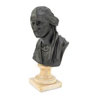 After Jean-Antoine Houdon Bust of George Washington , 19th/20th century bronze with dark brown patina