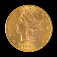 A United States 1894-S Liberty Head $20 Gold Coin