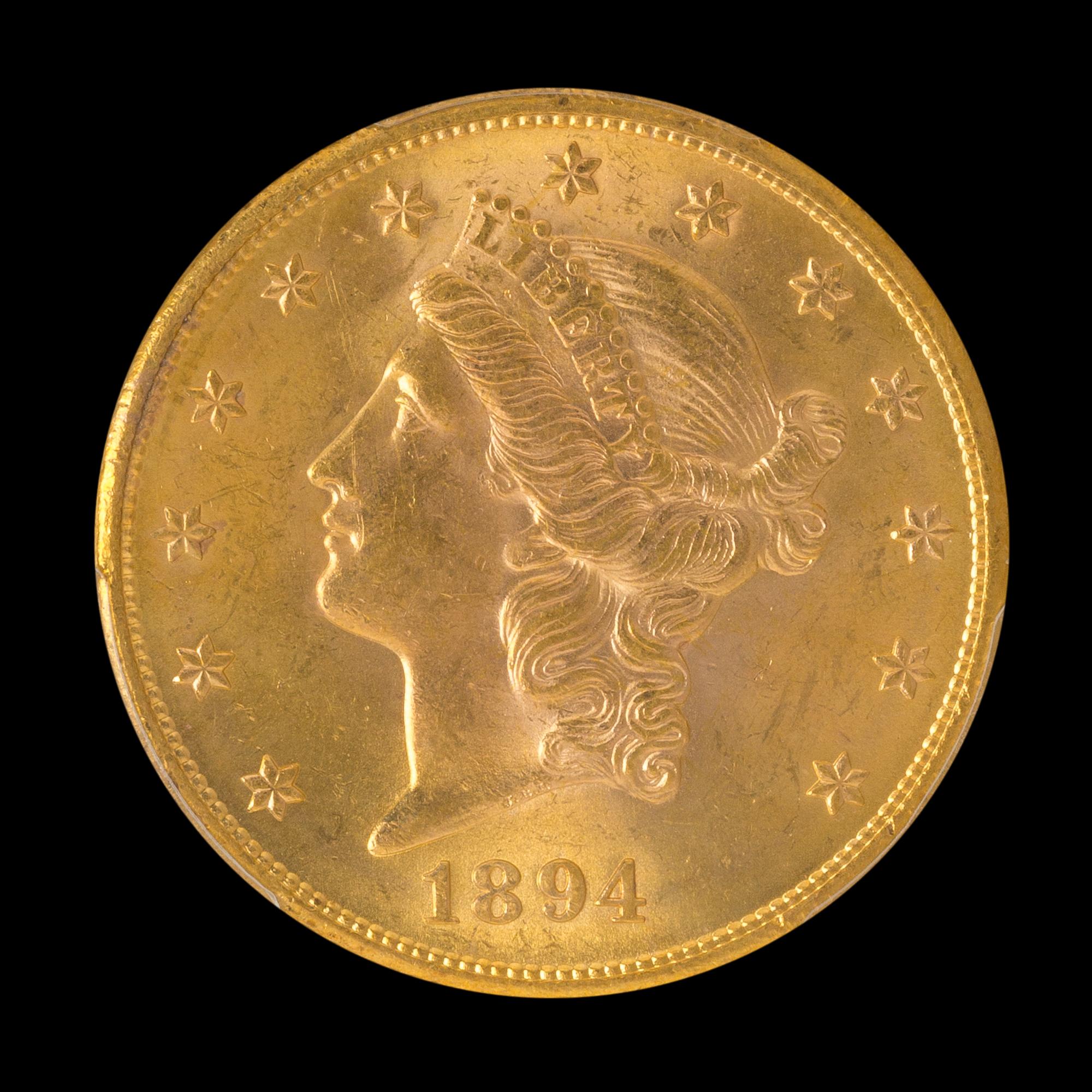 A United States 1894-S Liberty Head $20 Gold Coin
