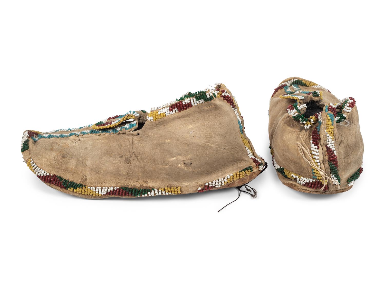 Apache Beaded Hide Moccasins PLUS A Pair of Plateau Vamps