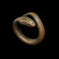 An Egyptian Gilt-Bronze Snake Ring