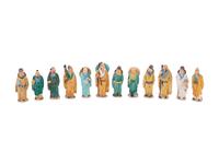 A Group of Chinese Sancai Glazed Pottery Figures