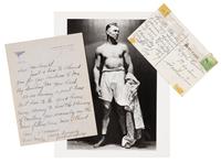 [ATHLETES]. A group of 2 manuscripts by athletes.