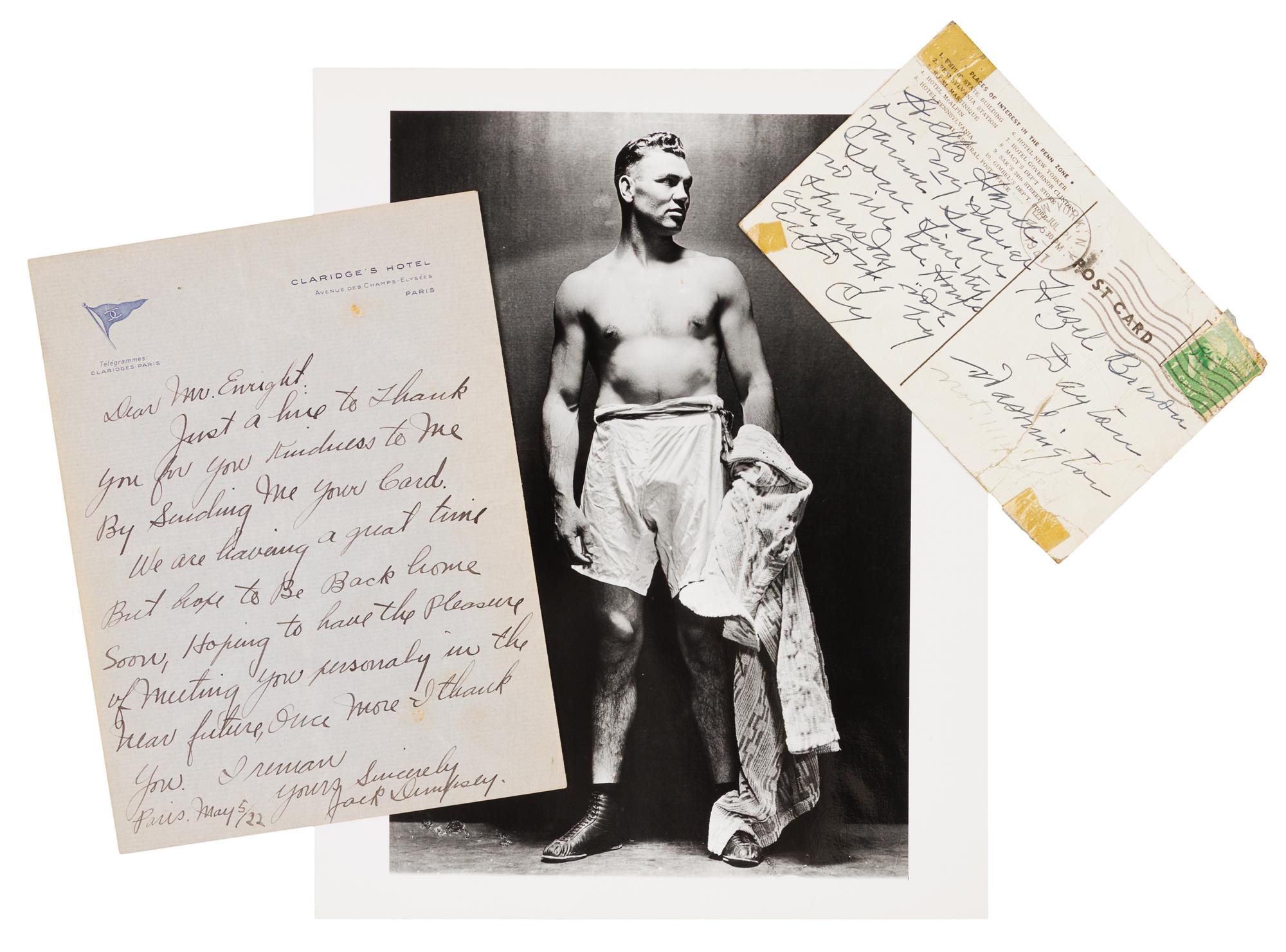 [ATHLETES]. A group of 2 manuscripts by athletes.