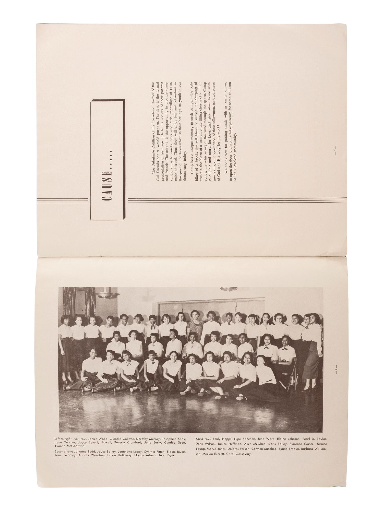[AFRICAN AMERICANA]. A group of 2 African American debutante cotillion programs for events in Washington, DC, and Cleveland, OH. Ca 1950s-1960s.