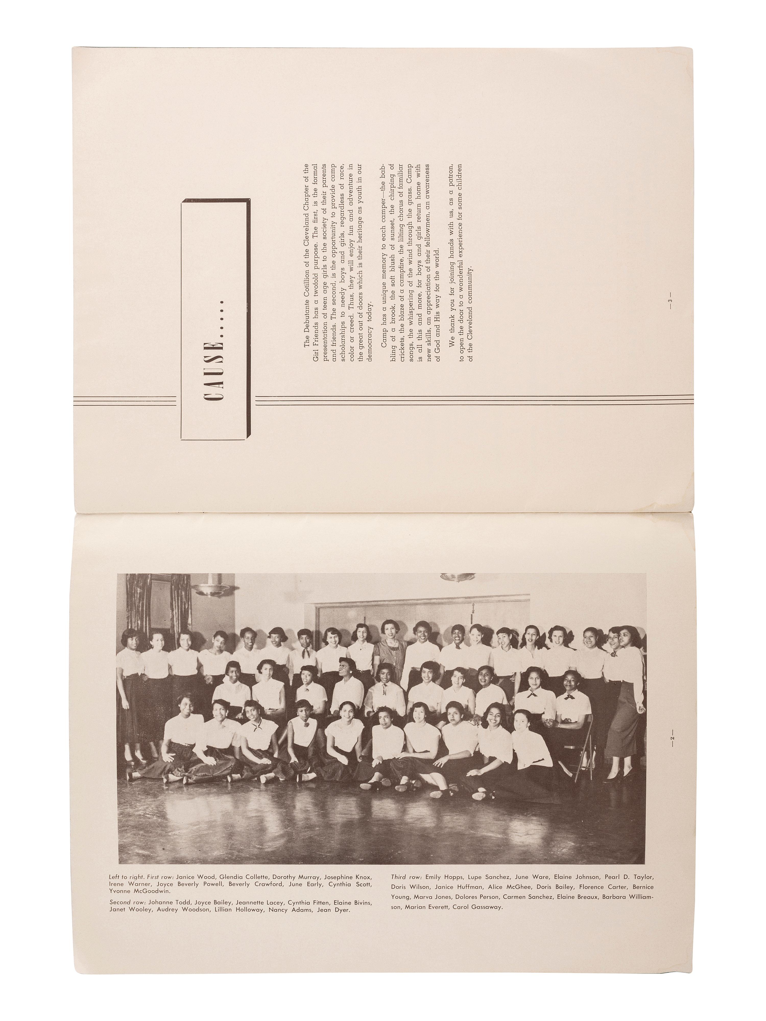 [AFRICAN AMERICANA]. A group of 2 African American debutante cotillion programs for events in Washington, DC, and Cleveland, OH. Ca 1950s-1960s.