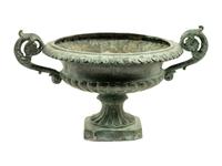 A Patinated Cast Metal Garden Urn