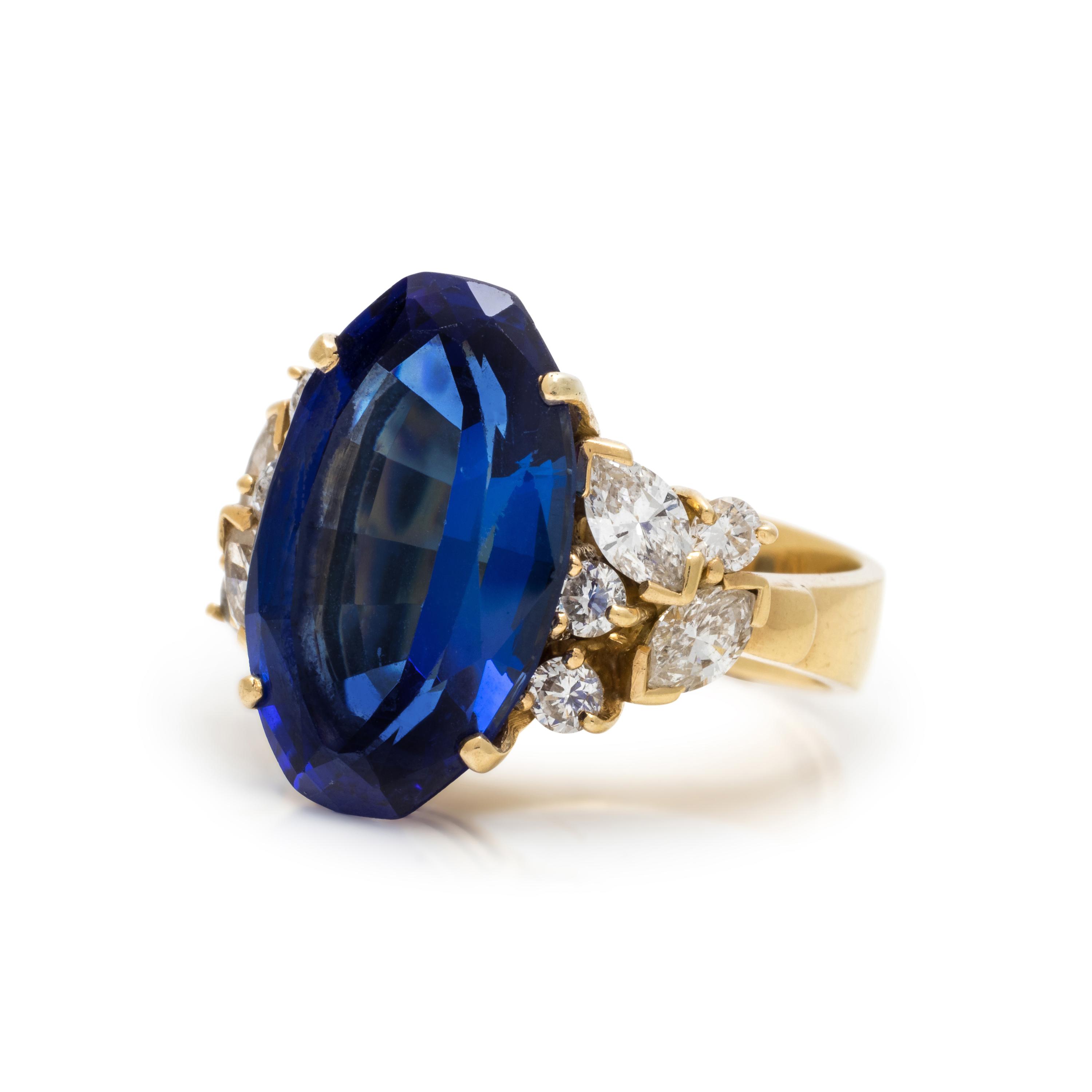 TANZANITE AND DIAMOND RING