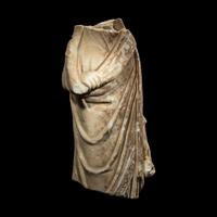 A Late Roman or Byzantine Marble Togatus Holding a Mappa