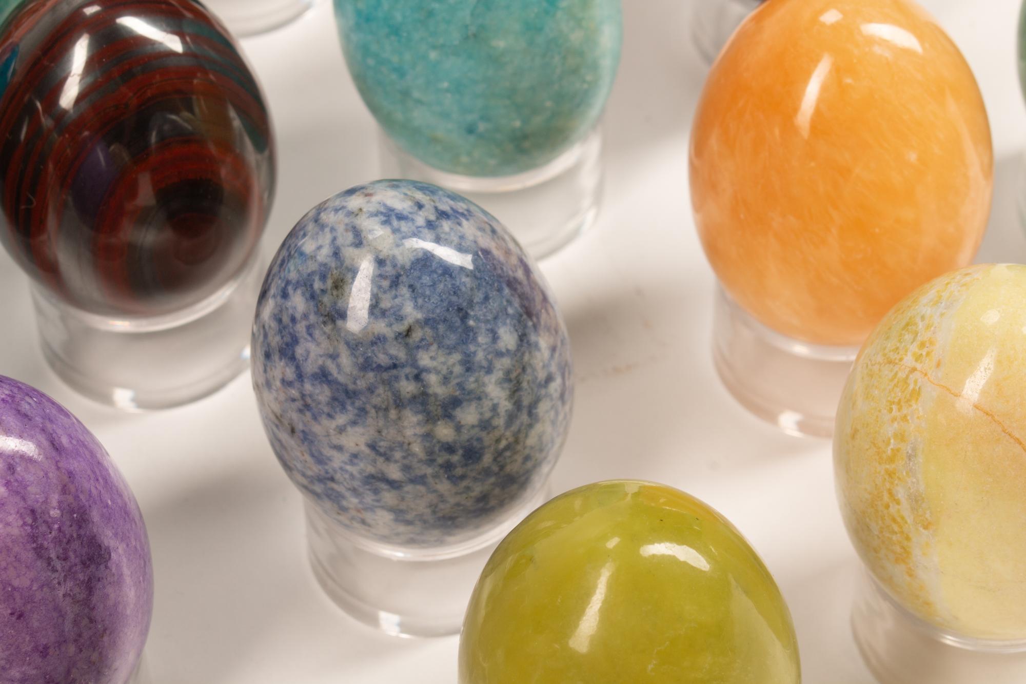 One Hundred Twenty Hardstone and Semi-Precious Stone Eggs