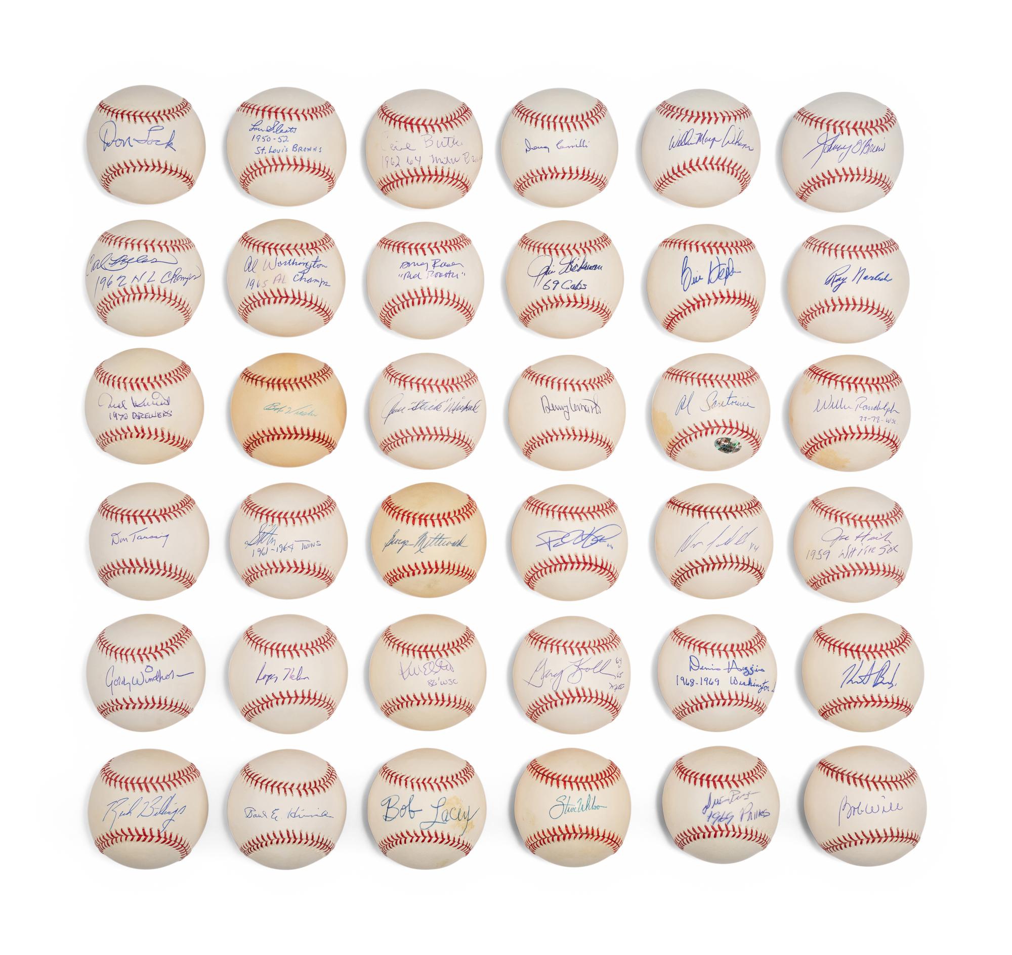 Bases Loaded Signed Autograph Baseball Group No. 4