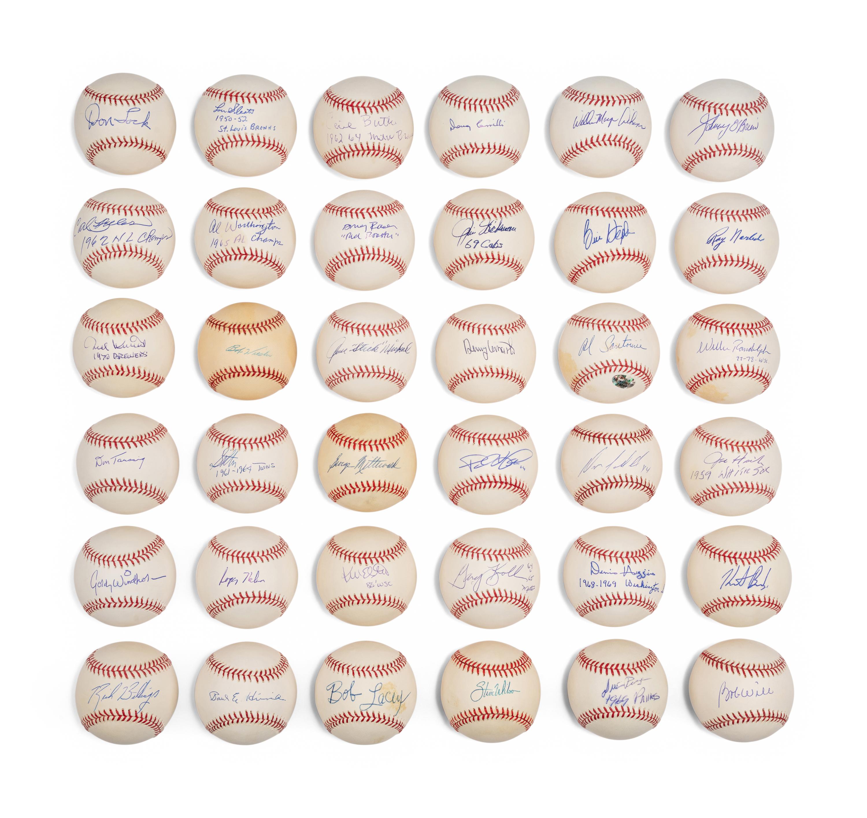 Bases Loaded Signed Autograph Baseball Group No. 4