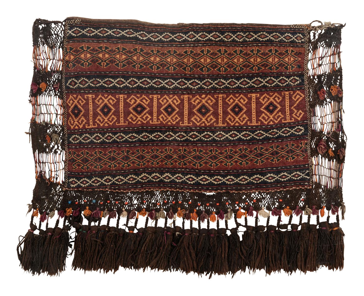 A Caucasian or Northwest Persian Wool Saddle Bag in an Acrylic Frame