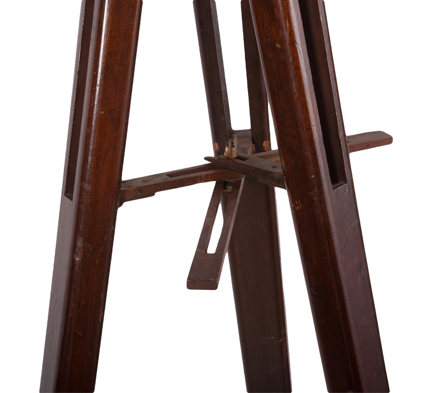 H.G. Fitz 4 1/8 inch telescope and tripod. Length of body tube 53 in. 19th century.