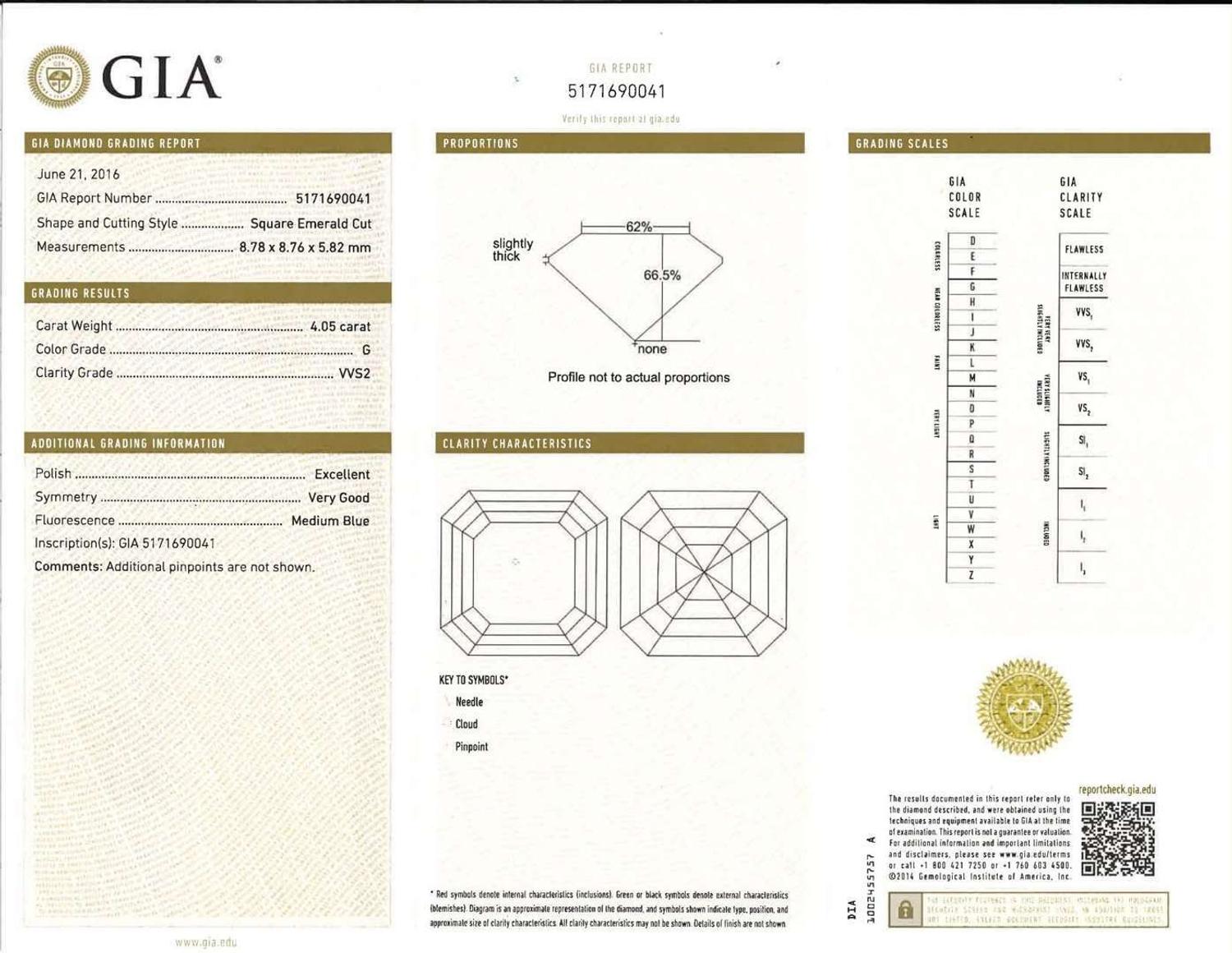 A Platinum and Asscher-Cut Diamond Ring 4.05 Carat Asscher-Cut Diamond, GIA Certified