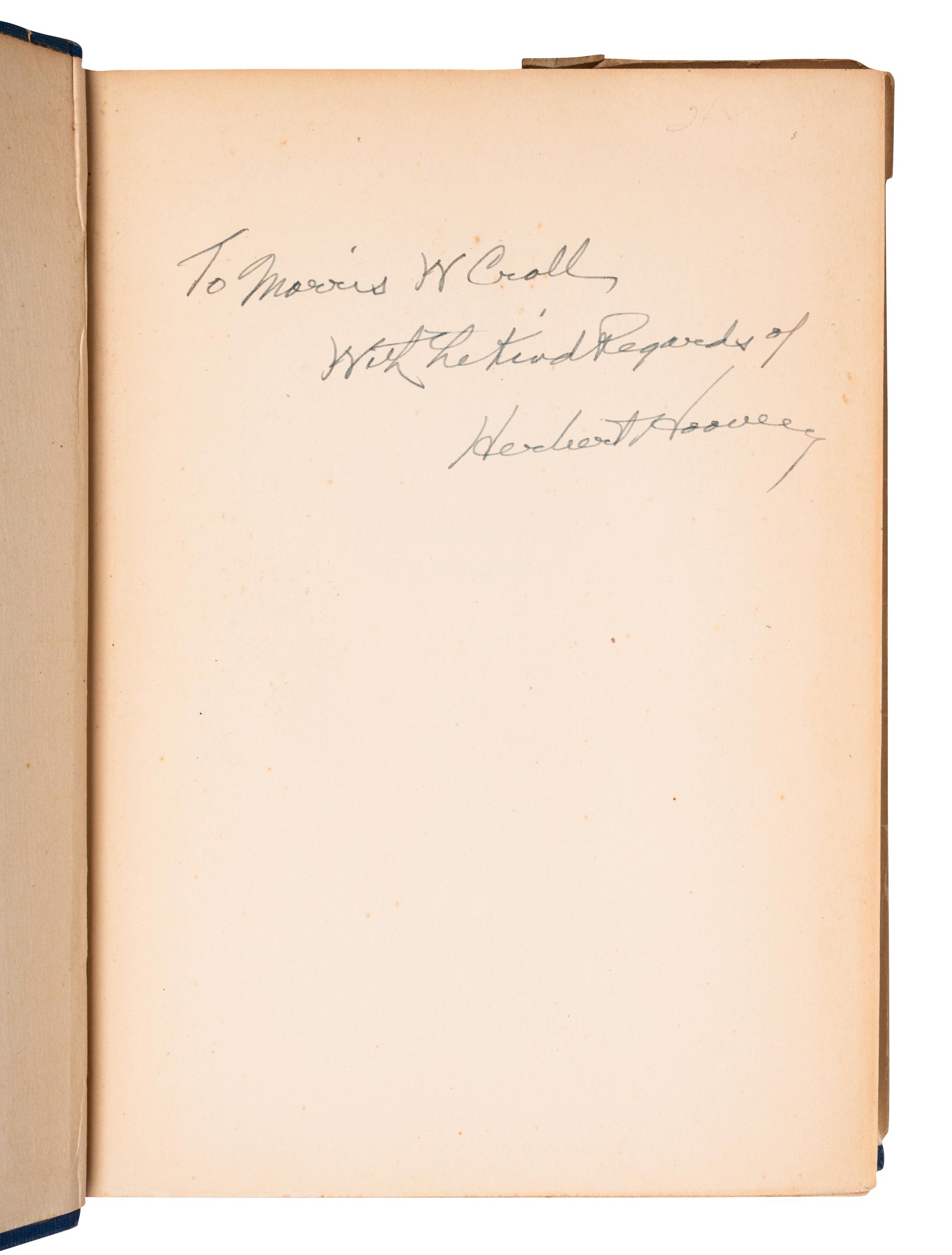 HOOVER, Herbert (1874-1964). The Challenge to Liberty . New York and London: Charles Scribner's Sons, 1934.