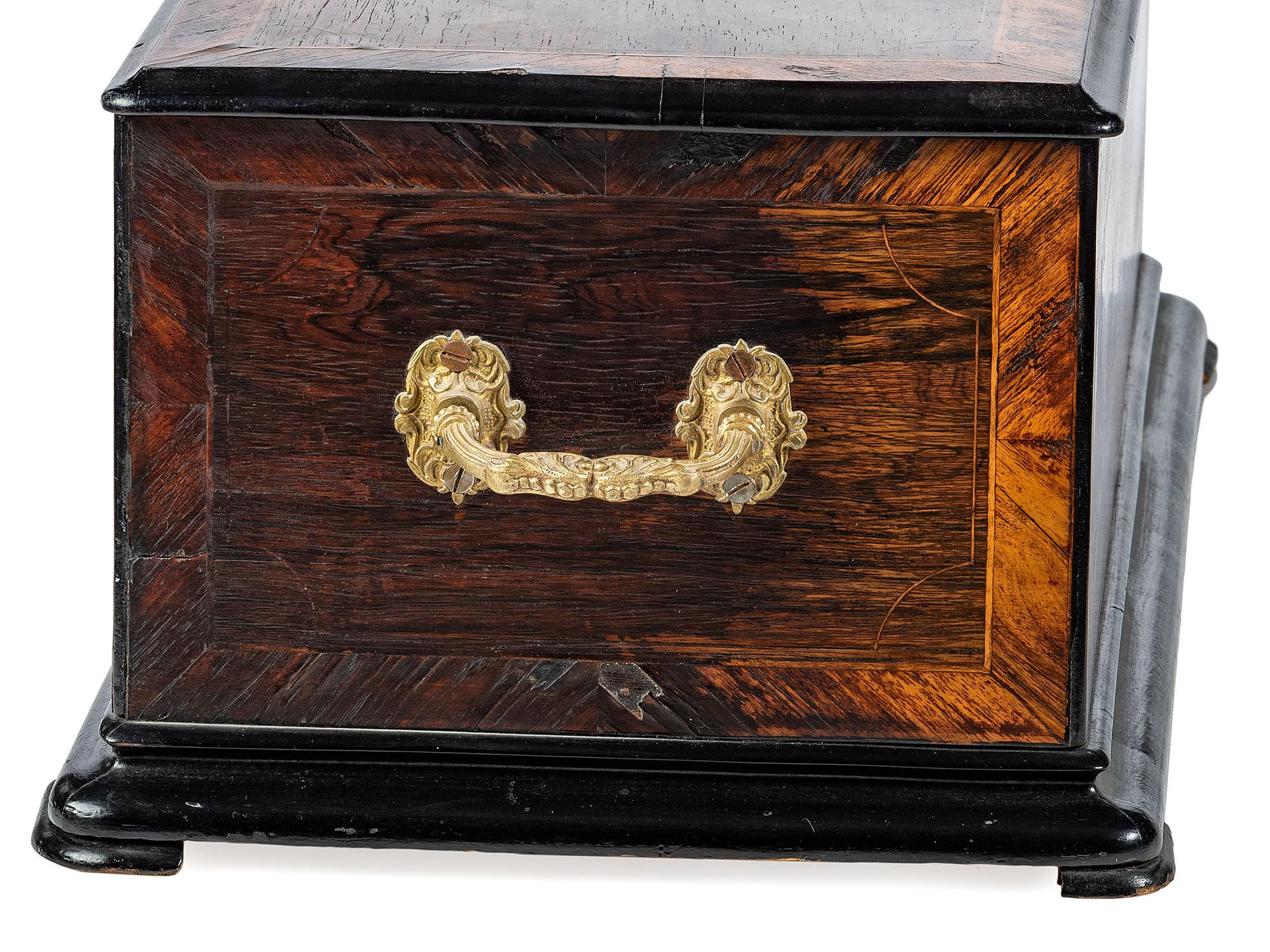 A Swiss Inlaid Longue March Sublime Harmonie Cylinder Music Box