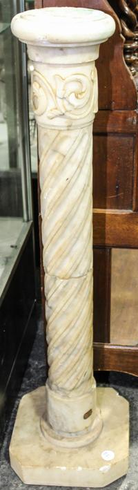 A Marble Column Height 34 1/4 inches.