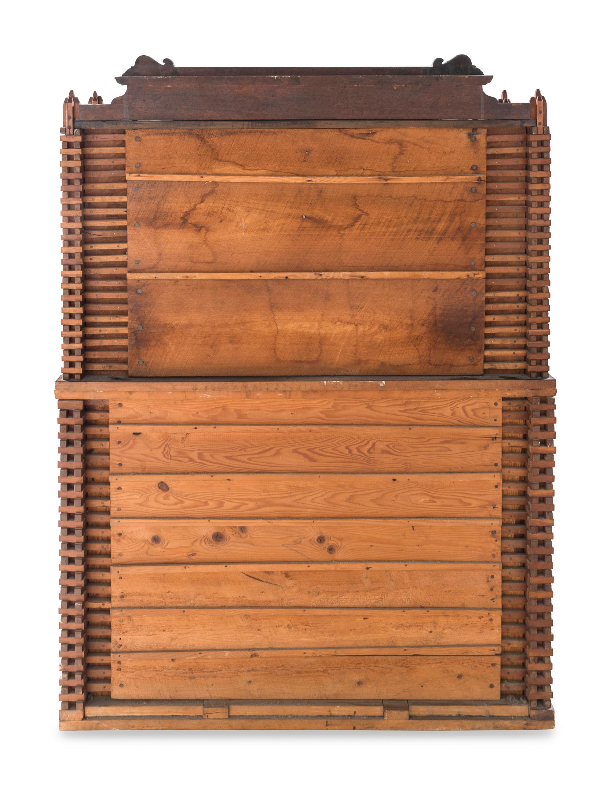 A Cherry and Maple Folk Art Desk