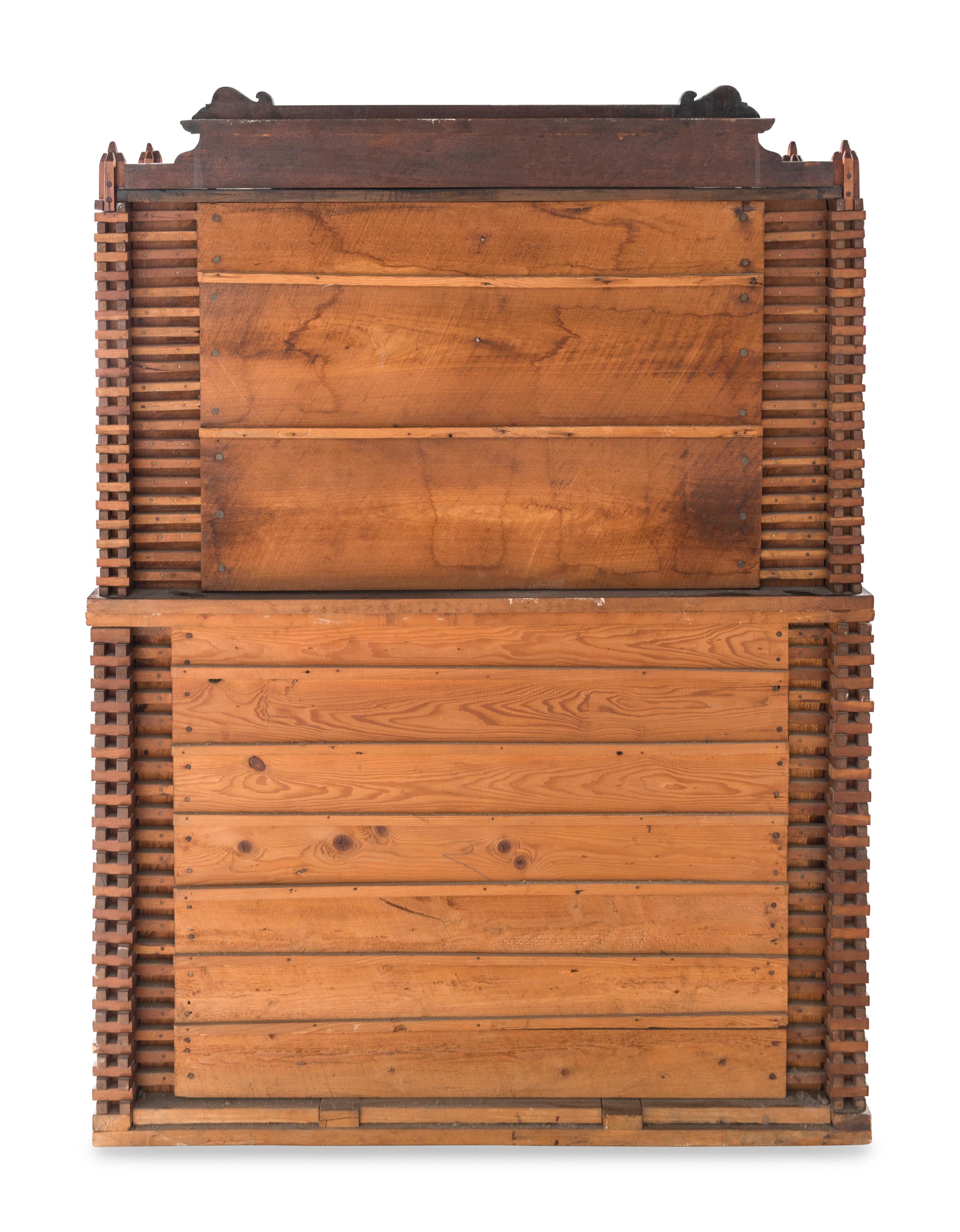 A Cherry and Maple Folk Art Desk