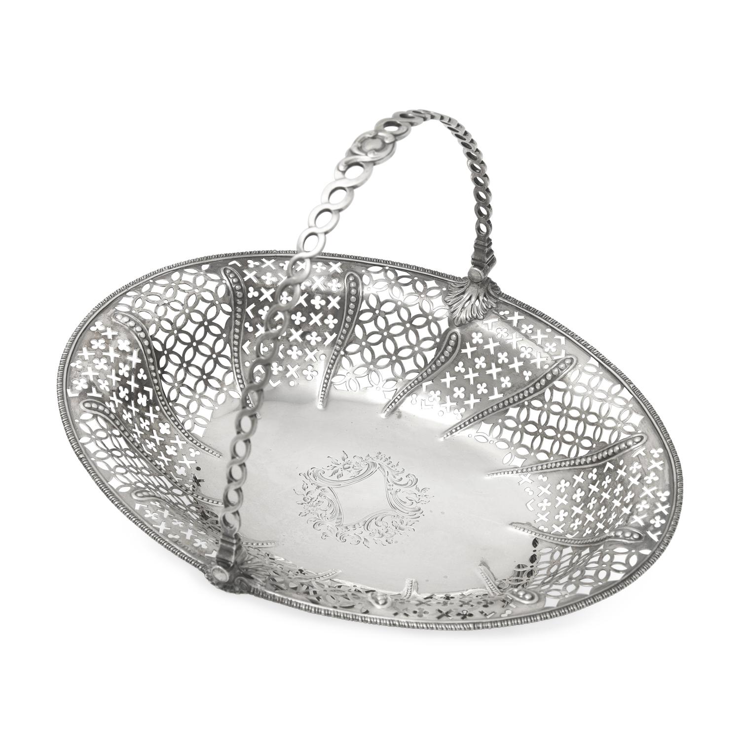 A George III Pierced and Engraved Silver Cake Basket