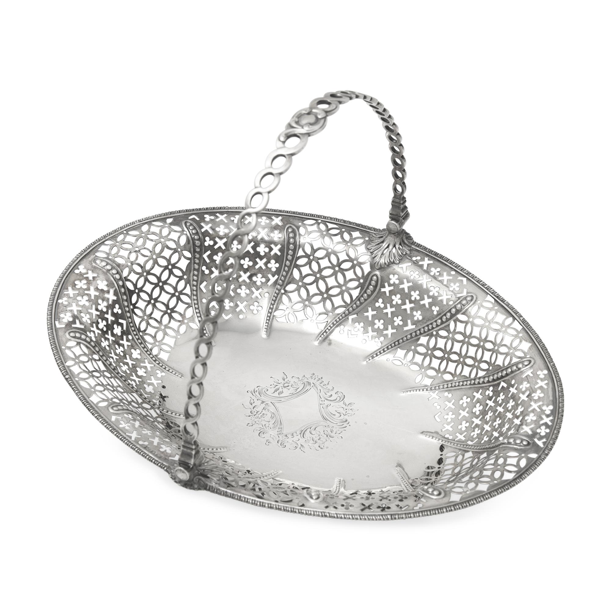A George III Pierced and Engraved Silver Cake Basket