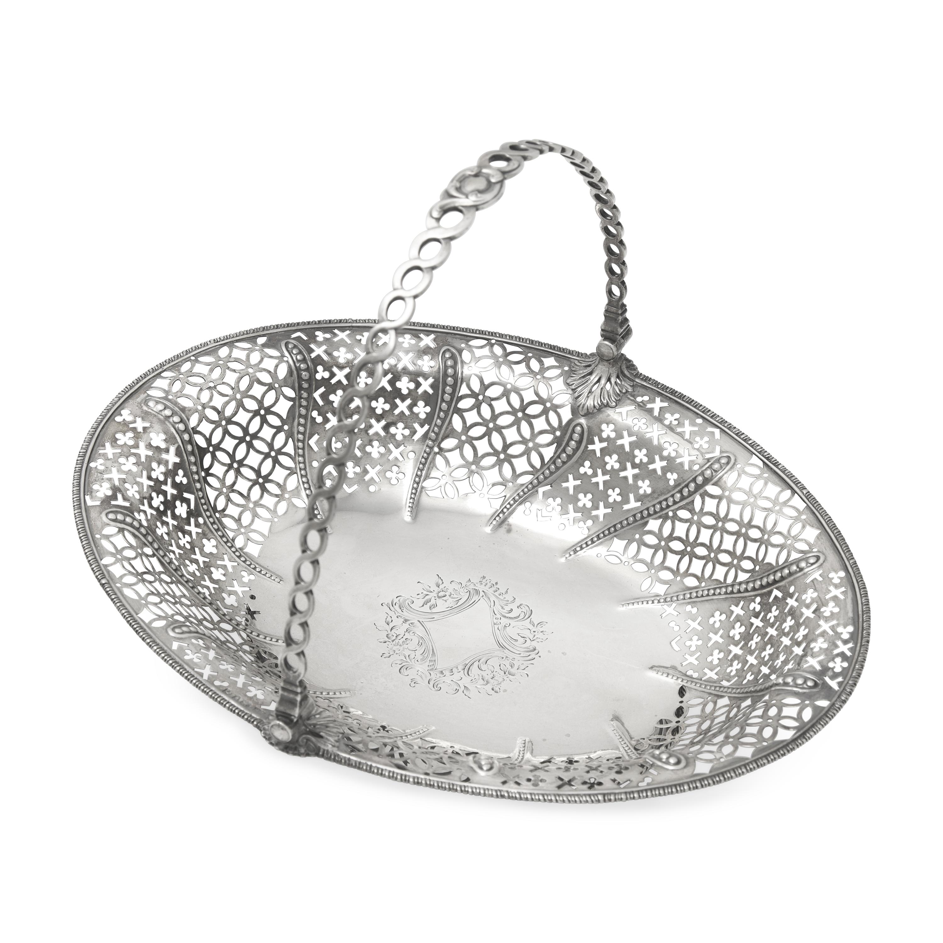 A George III Pierced and Engraved Silver Cake Basket