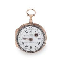 FRÉRES ESQUIVILLON & DES CHOUDENS, PASTE AND ENAMEL OPEN FACE POCKET WATCH