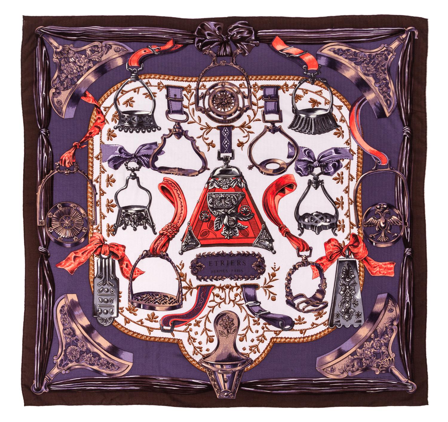 An Hermes 120cm Silk Cashmere Scarf, 55"x55".