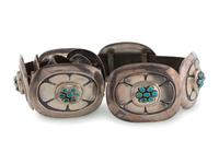 Navajo Silver and Turquoise Concha Belt