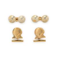 COLLECTION OF YELLOW GOLD CUFFLINKS